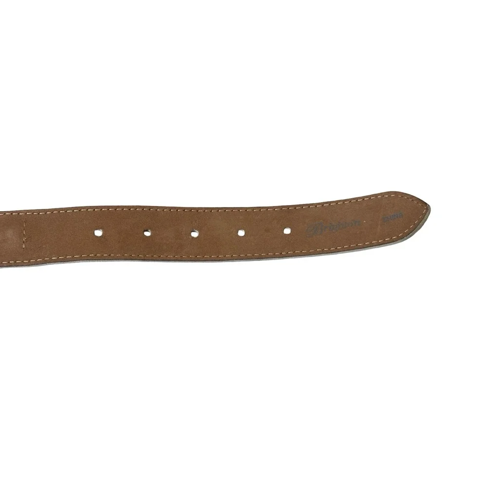 Brighton White‎ Croc Embossed Leather Link Belt Silver Ornate Buckle Size 34